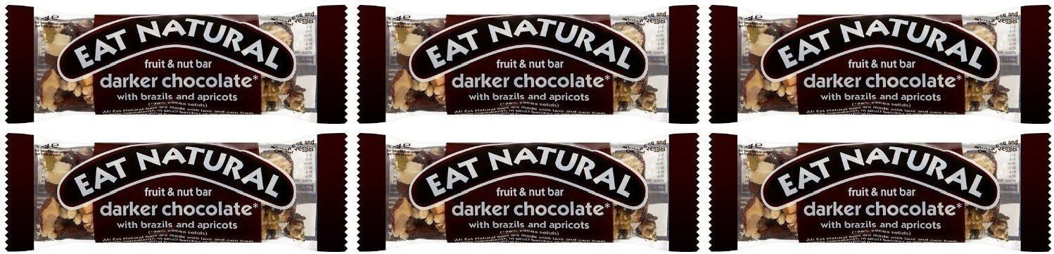(6 PACK) - Eat Nat Dark 70% Chocolate Brazils & Apricot Bar | 12 X 45g | 6 PACK - SUPER SAVER - SAVE MONEY