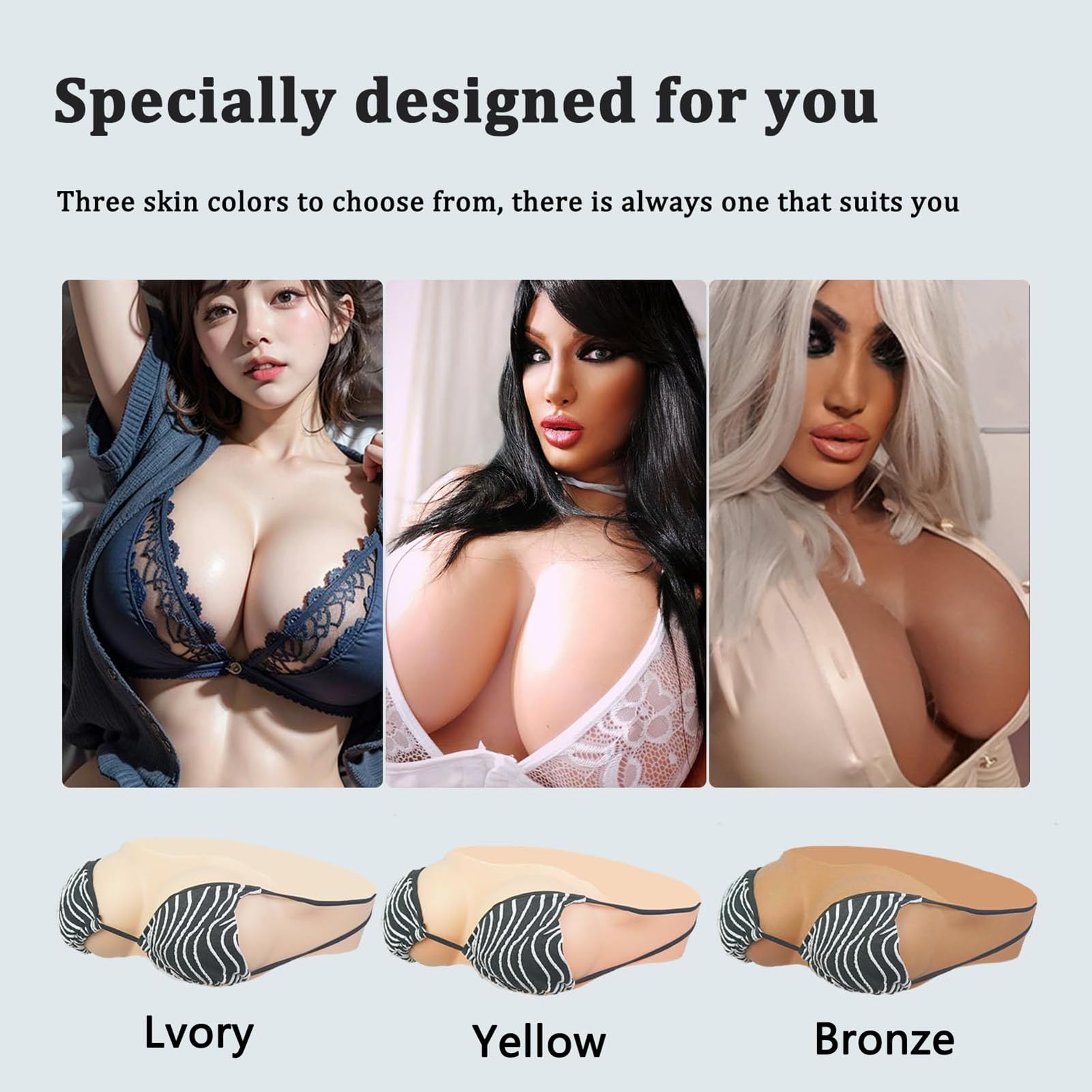 Pecho de Silicona sin Tirantes, Pechos Falsos realistas para travestis, Drag Queens y Personas transgénero