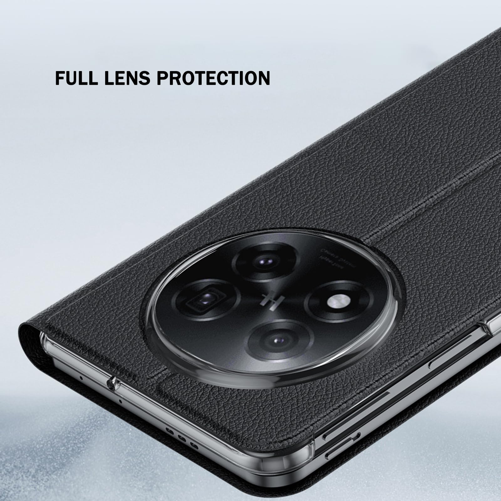 Cover per Oppo Find N5, Ultra Sottile Flip Custodia in Pelle con Chiusura Magnetica Cavalletto Feature Protezione Completa Antiurto Guscio,Grigio,Find N5