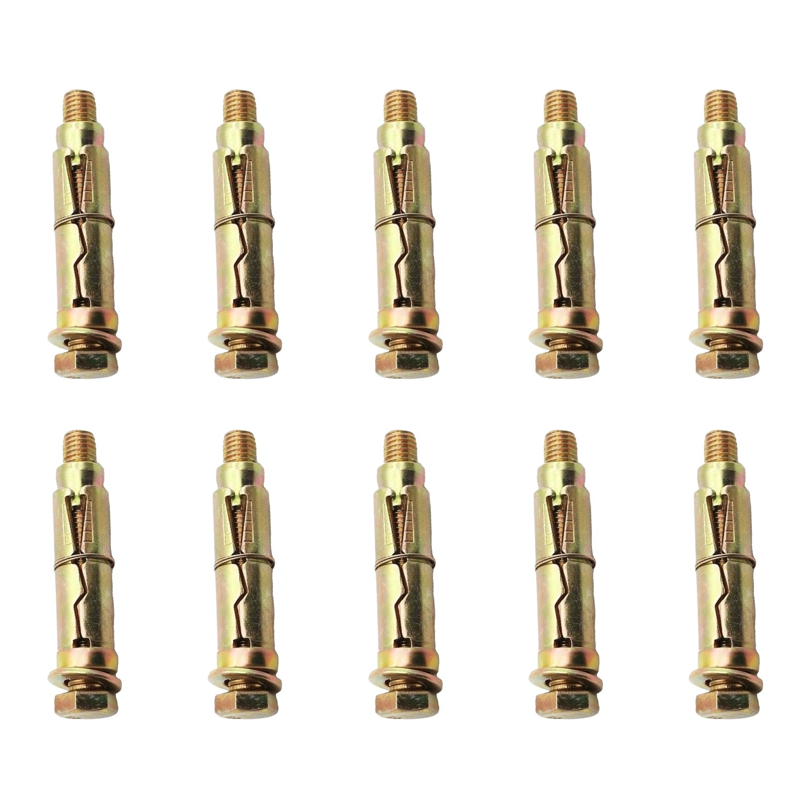 Tsophreniq M10 Mold 10Pcs M / 8/10 / 12/6 Expansion Bolts Fully Threaded Concrete Anchors For Construction Automotive And Practical Machinery Carbon Steel Bolts