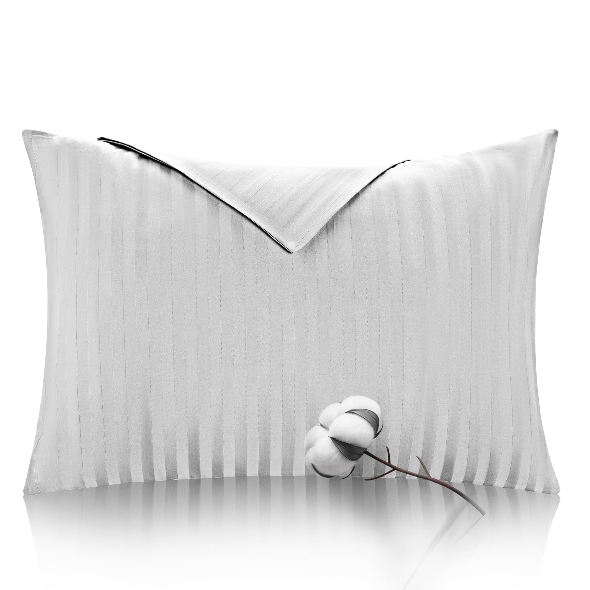 枕カバー 冷感 ひんやり!35×50 グレー ストライプ 静電気防止で美髪 枕カバー 冷感 ひんやり!35×50 グレー ストライプ 静電気防止で美髪