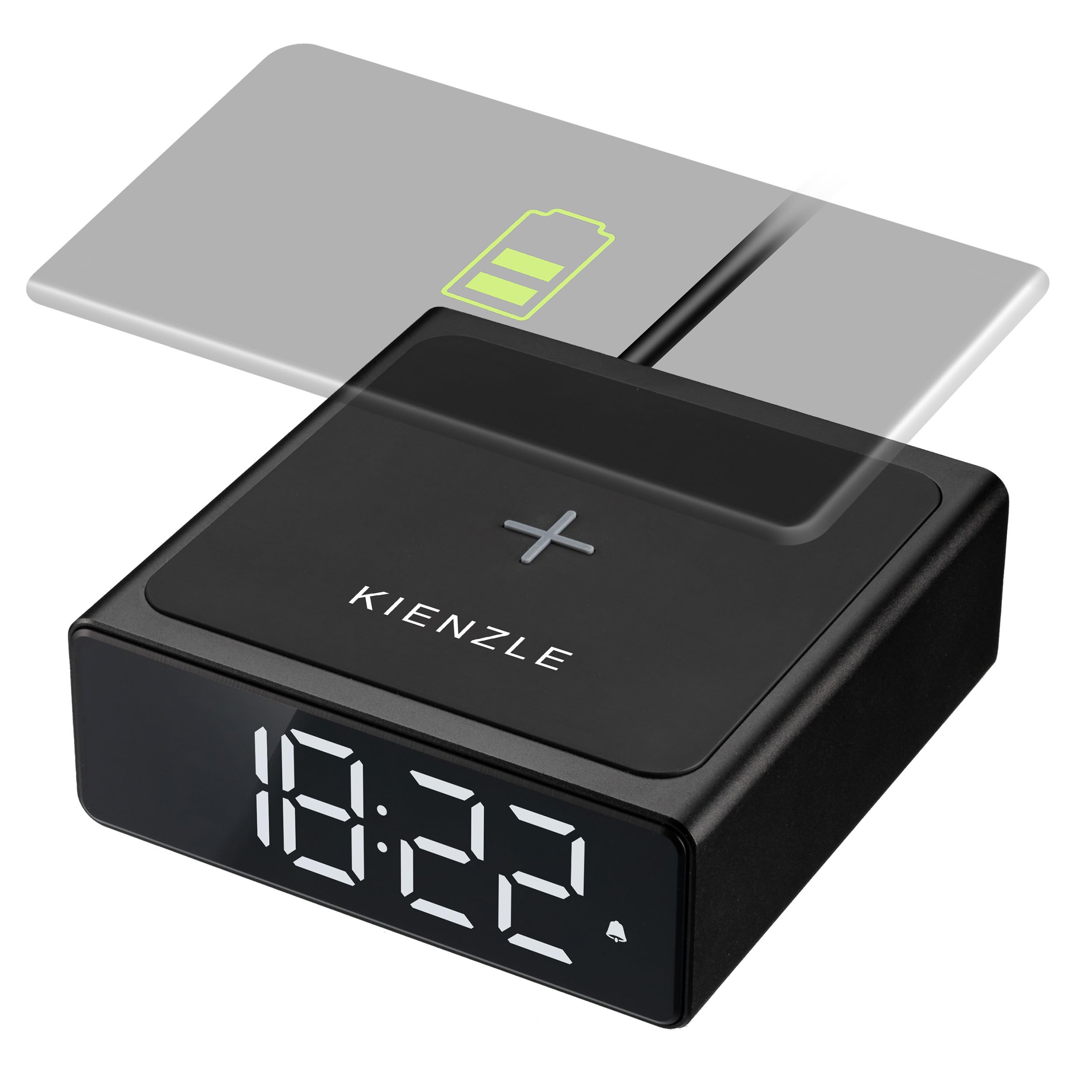 Kienzle Despertador Digital con Carga inalámbrica de 10 W y Dos alarmas