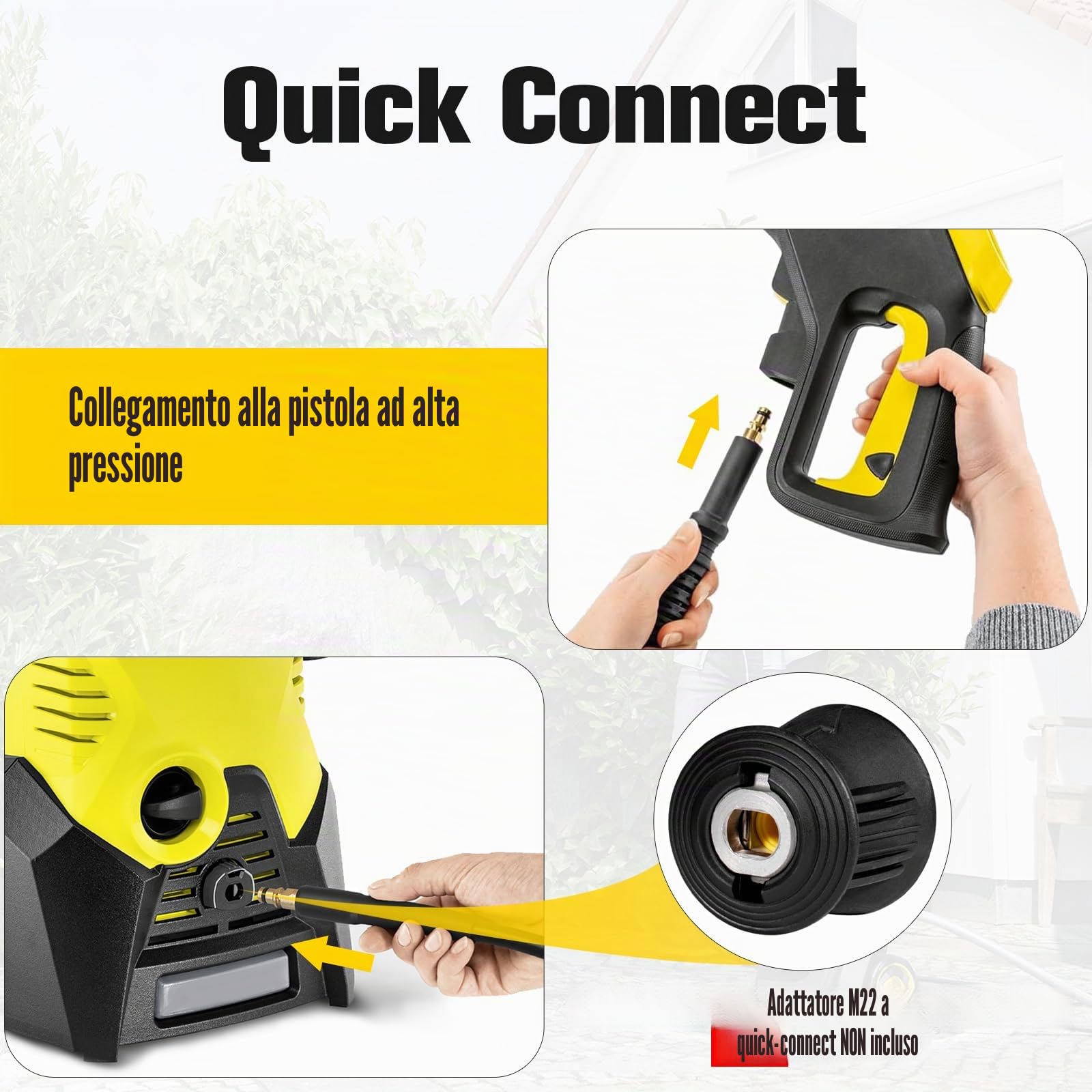 10M Tubo Flessibile di Prolunga per Kärcher K2 K3 K4 K5 K6 K7 Idropulitrice, Tubo di Ricambio con Quick Connect System, 180 Bar