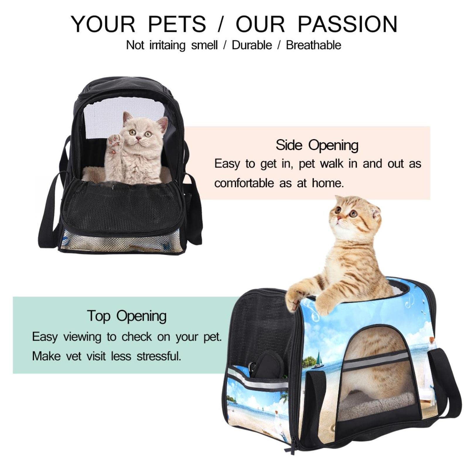 Trasportino per animali domestici da spiaggia, spiaggia, mare, lato morbido, per corgi, gatti, cani, cuccioli, portatile, pieghevole, per animali domestici, approvati dalla compagnia aerea