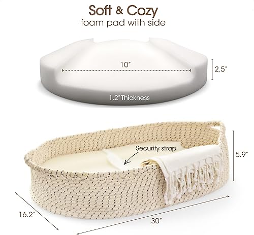 Miniatura 5 de J&Joo Cesta cambiador de bebé, funda impermeable, portátil, cambiador de mesa, cambiador para tocador, cambiador de ropa, cesta para recién nacido,