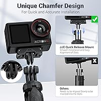 Vista 4 de JJC 2 adaptadores magnéticos de liberación rápida Action 5 para DJI Osmo 360 Action 5 Pro 4 3, reemplazo de montaje de liberación rápida OEM