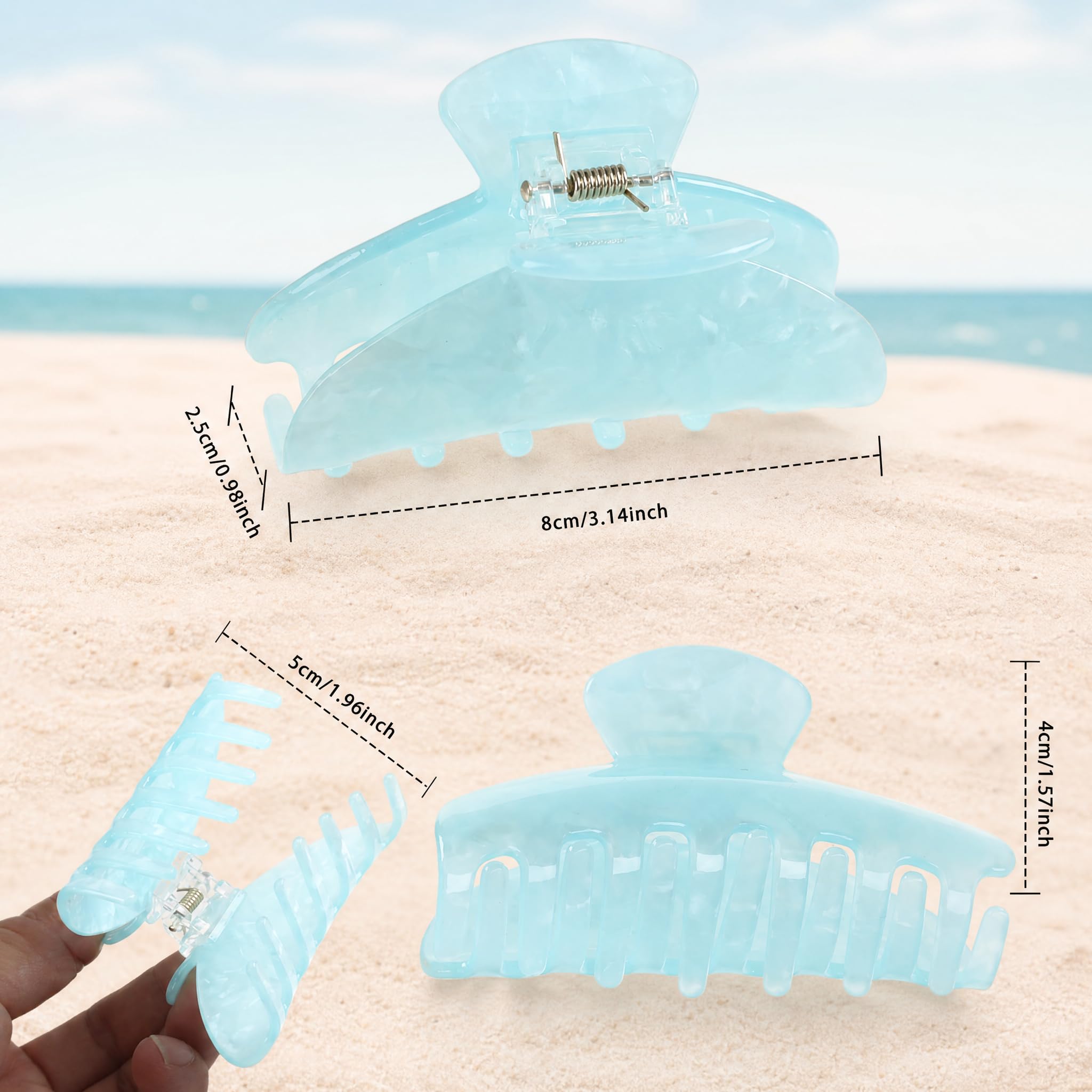 Amazon.com : 4Pcs Large Acrylic Hair Claw Clips - Hair Clips  display picture 1
