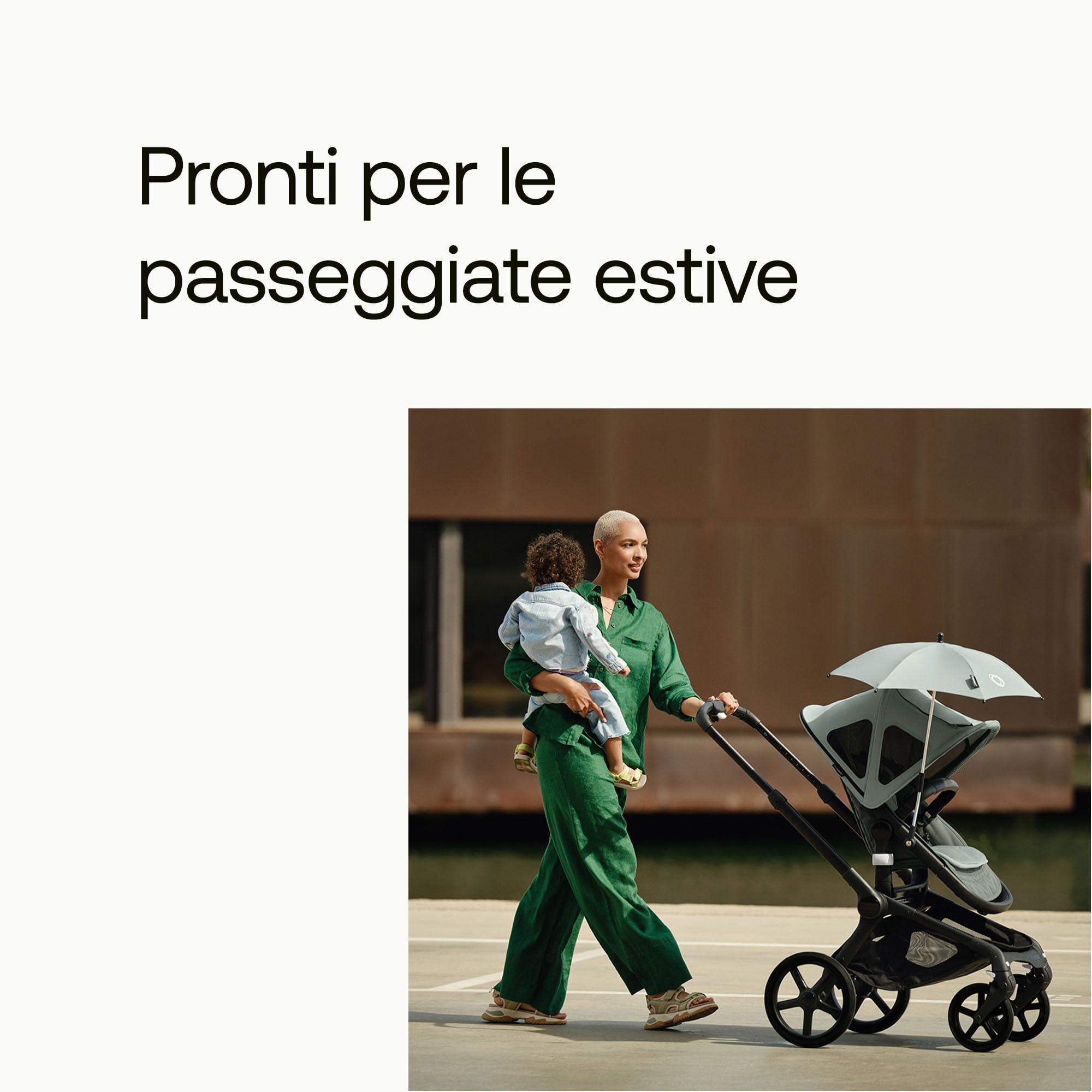 Bugaboo Accessori Bundle d'Estate: Seduta Traspirante Dual Comfort per tutte le Stagioni e Ombrellino parasole+, Compatibile con Tutti i Passeggini Bugaboo, protezione UPF 50+, Nero