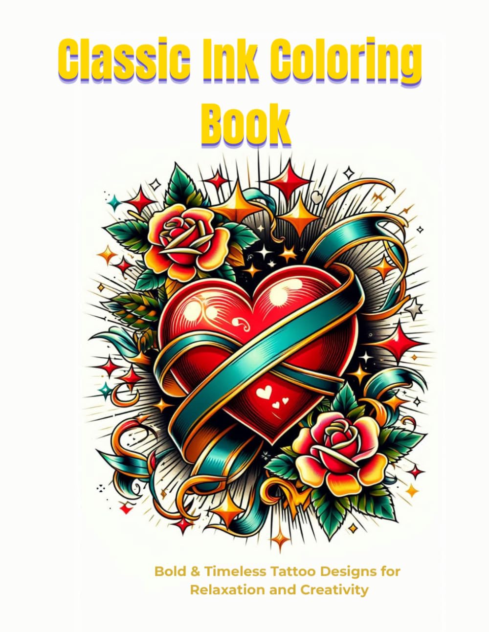 Vintage Tattoo Coloring Book: Bold Classic Tattoo Designs for Creative Expression and Relaxation