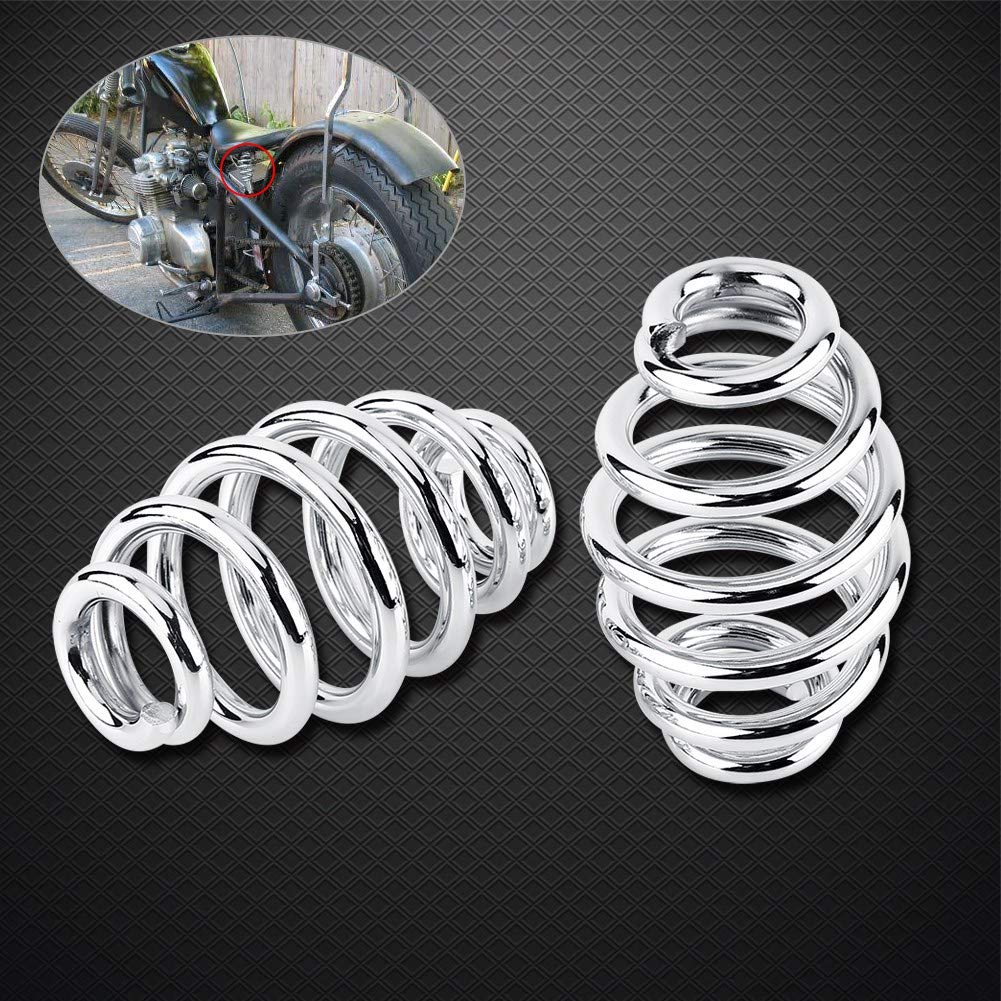 2pcs Molla di Sella Fissaggio Molle di Montaggio del Sedile in Acciaio 3" Regolabile per Moto(Black)
