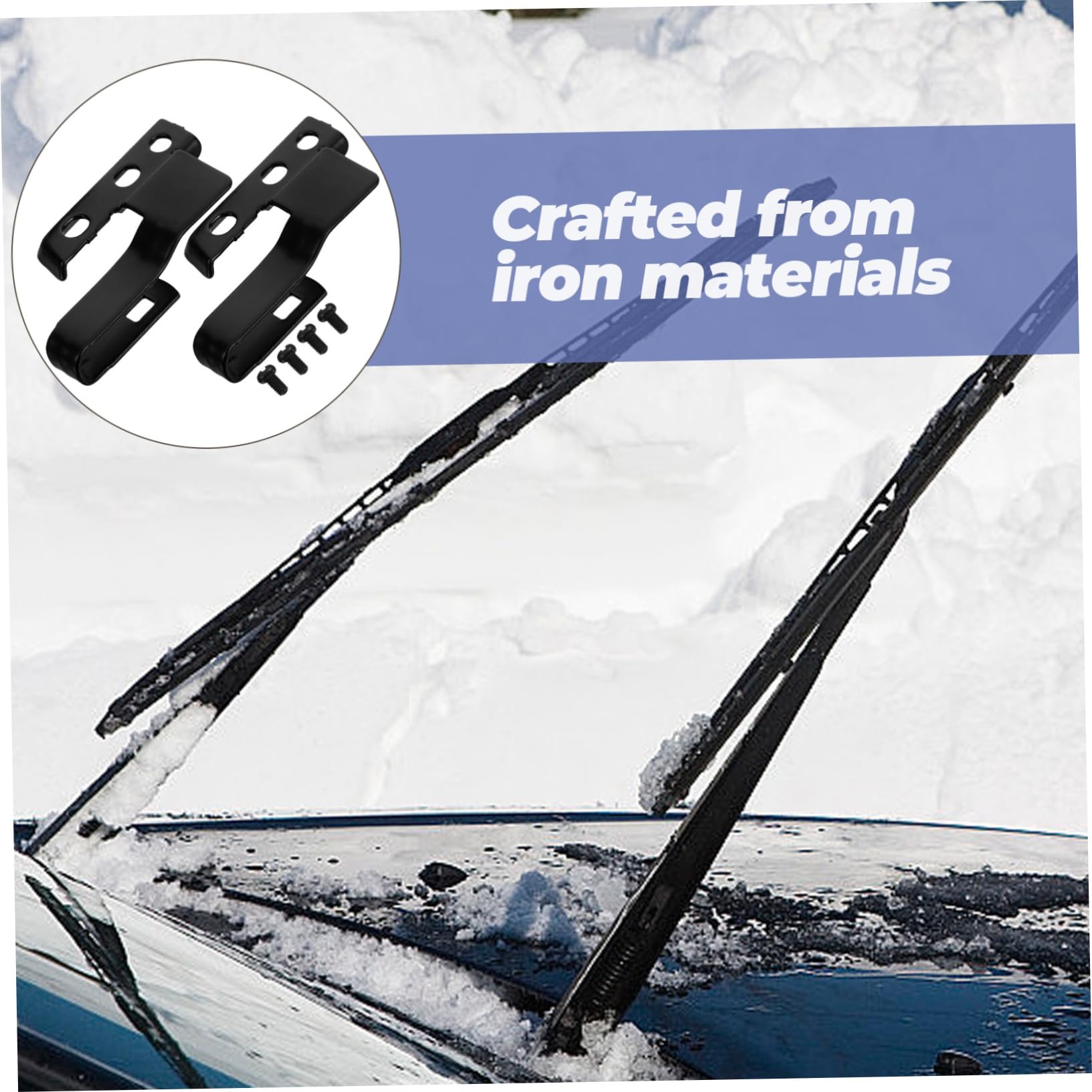 SOESFOUFU 2pcs Windshield Wiper Arm Adapter Kit Universal Fitment for Vehicle Models Mounting Screws