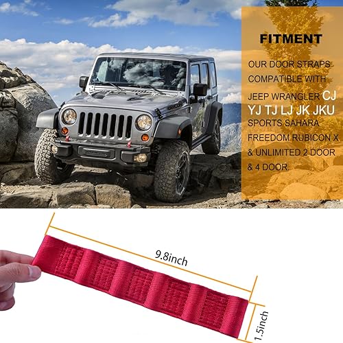 Miniatura 6 de Correa de puerta ajustable para Jeep Wrangler TJ JK JKU JL JLU correas de control de puerta resistentes para Jeep Door Limiting Check Strap para