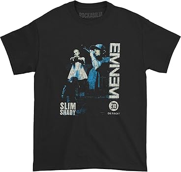 Amazon.com: Eminem Men's Detroit Slim Fit T-Shirt Large Black
