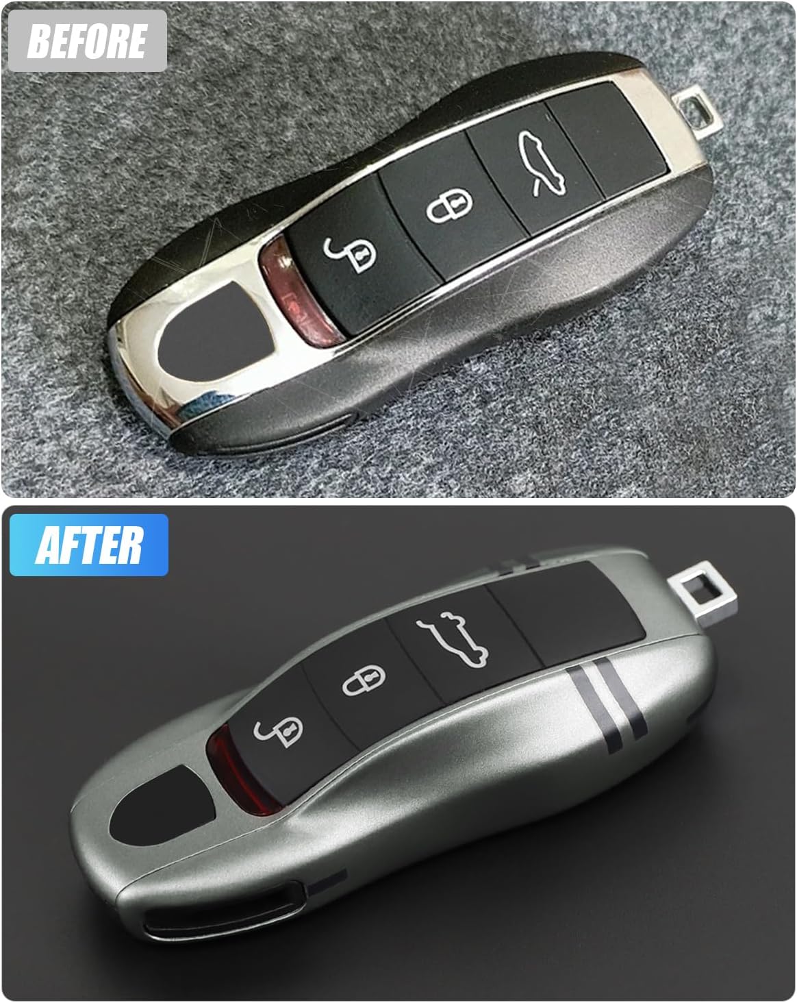 Key Fob Cover for Porsche Macan Panamera 911, Key Chain Keychain Key Cover for Cayenne 718 Cayman Boxster - Image 6