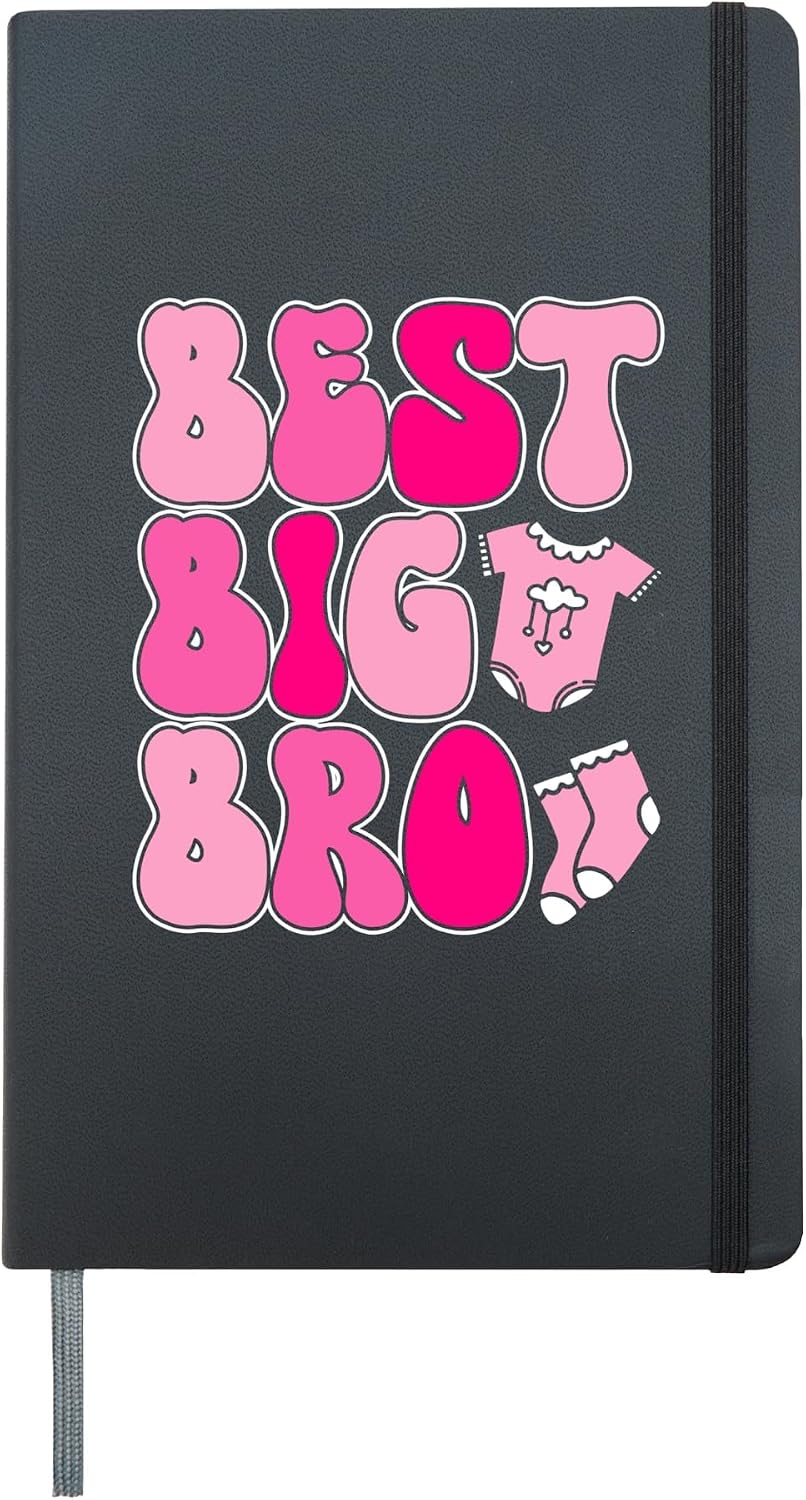 Soon Brother BEST BIG BRO New Baby Funny Brothers Hardcover Journal, Black