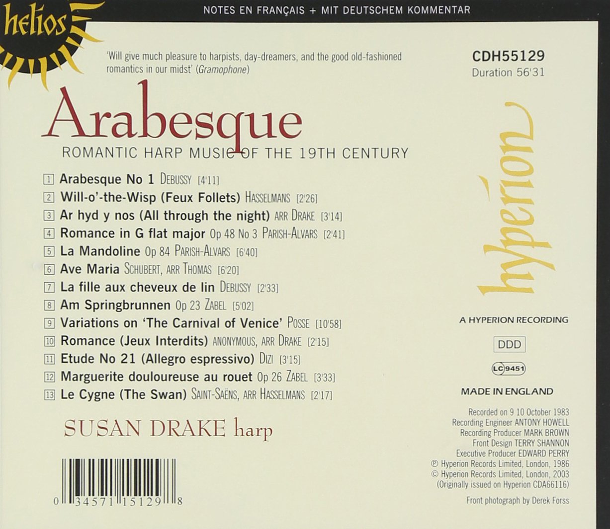 Arabesque-19Th C. Romantic Harp Music