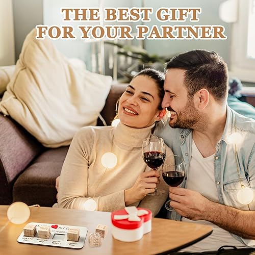 Miniatura 6 de Dados de noche de cita después de la edición oscura,Dados de madera para parejas, dados de decisión, para él y ella, regalos de cumpleaños del día