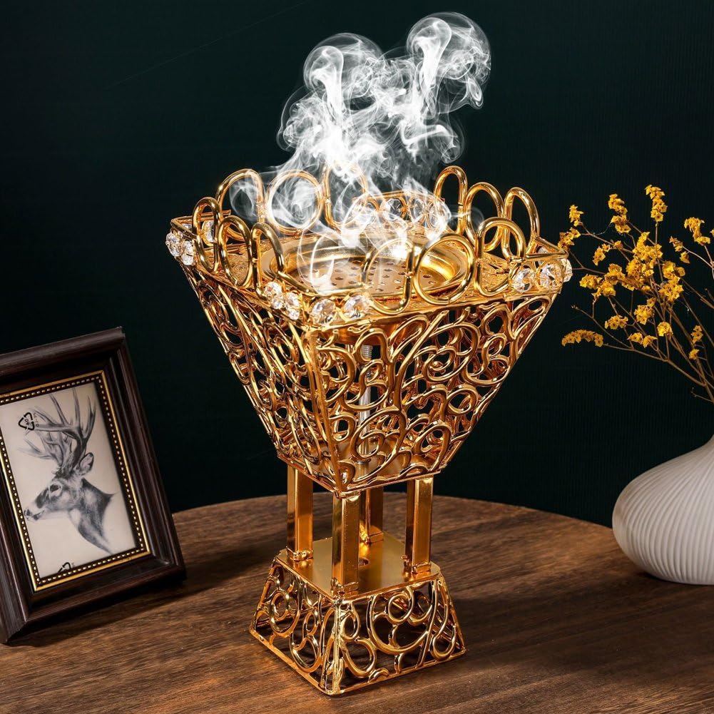 Quemador De Incienso Árabe Bakhoor, Quemador De Resina De Incienso Oud, Quemador De Carbón Vegetal - para Yoga, Aromaterapia De SPA, Decoración De Oficina Y Hogar