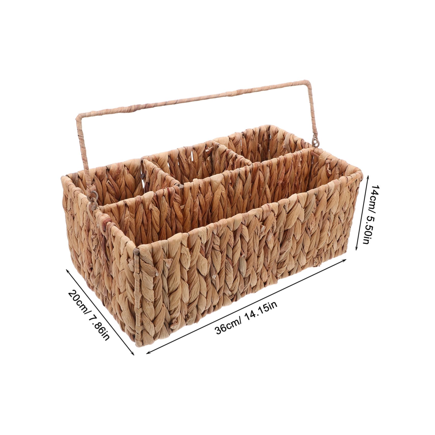 ULTECHNOVO Cesta De Almacenamiento De Mano Tejida De Paja Canasta Cestos Almacenaje Soporte De Cubiertos Cesta De Almacenamiento Tejido a Mano Light Brown