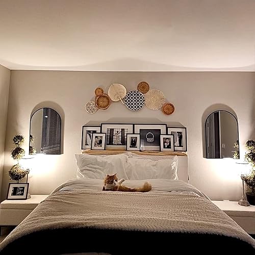 Miniatura 7 de Espejo de pared arqueado de 20 x 30 pulgadas, espejo de baño arqueado negro, espejo arqueado para decoración de tocador con marco de metal, espejo