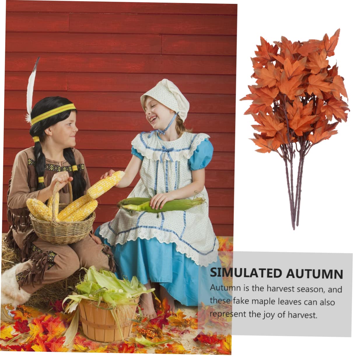 ABOOFAN 20stücke Teiliges Künstlicher Ahornblätter Aus Seidenstoff Realistische Herbstdekoration Für Tisch Und Vase Für Erntedankfest Und Herbstliche Feierlichkeiten