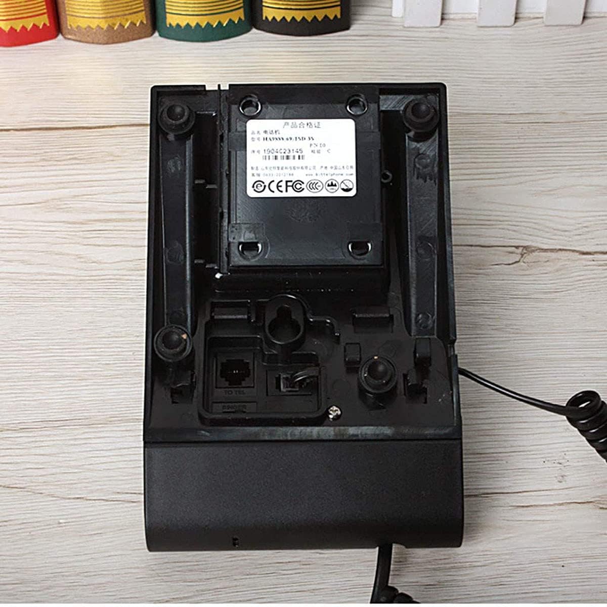 Retro Vintage Antique Telephone Old Fashioned with Push Button Dial for Home Decor White (Black)