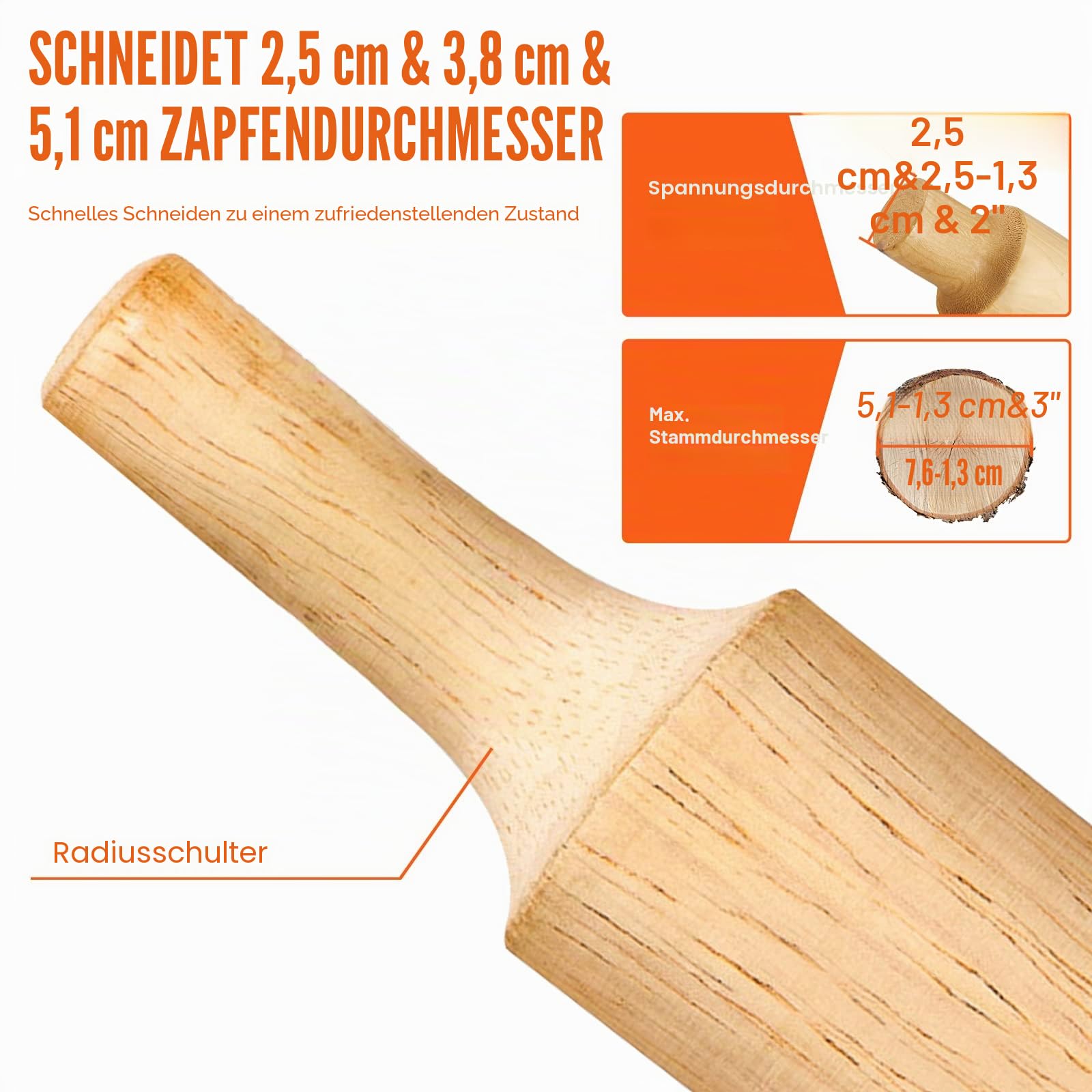 VEVOR Zapfenschneider Forstnerbohrer Set 25,4 & 38 mm & 50,8 mm, 2 Klingen für Balkenbetten, Balkengeländer, Balkenzäune, Balkentische usw.