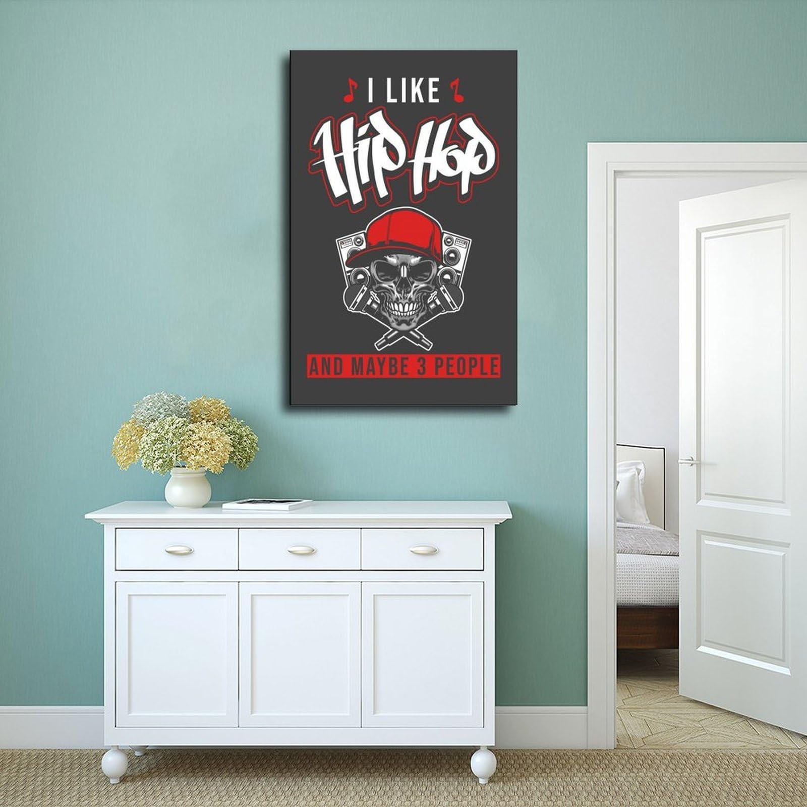 Poster su tela, stile hip hop, retrò, decorazione artistica da parete, stampa per soggiorno, camera da letto, cornice decorativa: 50,8 x 76,2 cm (lunghezza x larghezza)