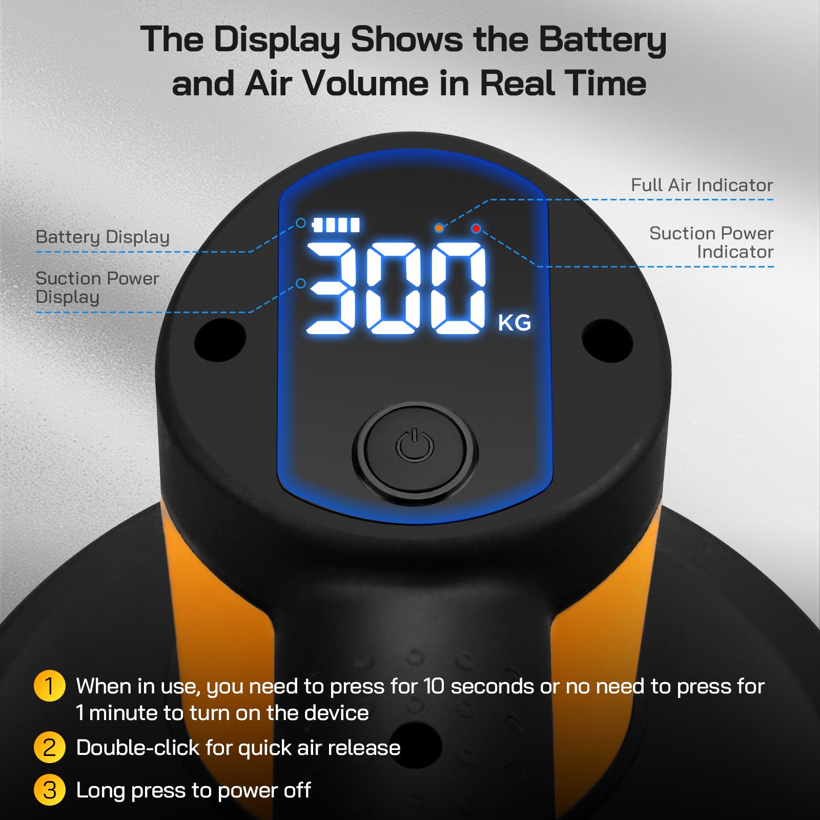 Sollevatore A Batteria Con Ventosa 300kg - 2 Motori - Display LCD - Per Piastrelle, Vetro E Marmo