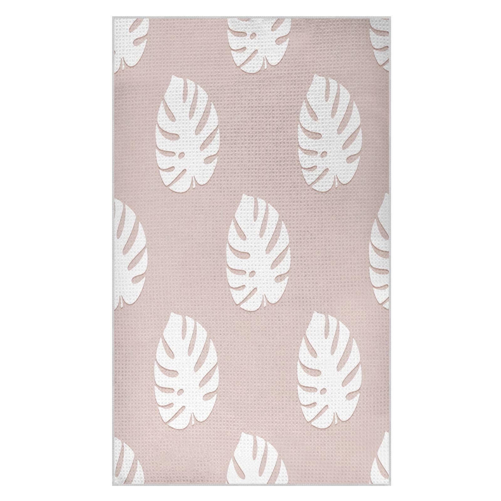 BURSTDDY Monstera Leaves Kitchen Towels,Absorbent Dish Towels 2 Pack