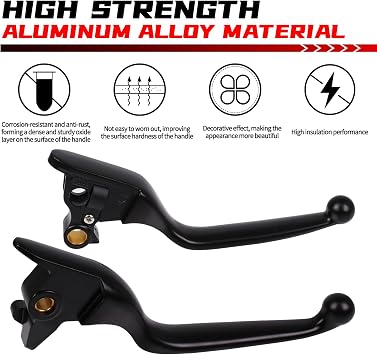 Motrocycle Brake Clutch Lever Control Hand Levers Set for Harley Softail Breakout Fat Boy Deluxe Heritage Classic FLS Slim Street Bob 2015-2023 Replacement Accessories Parts Black