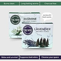 Vista 219 de TRUMIRI Incense Cones - Combo Pack of 20 Cone Incense - 10 Nag Champa + 10 Palo Santo - Insence Cones - Incense Cones Scented - Cone Incense Scents