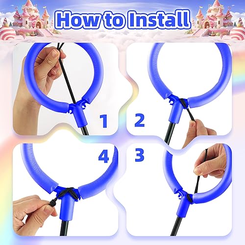 Miniatura 7 de Bola de salto de tobillo para niños, plegable y colorida rueda de salto con luz intermitente para adultos, juego para interiores y exteriores,