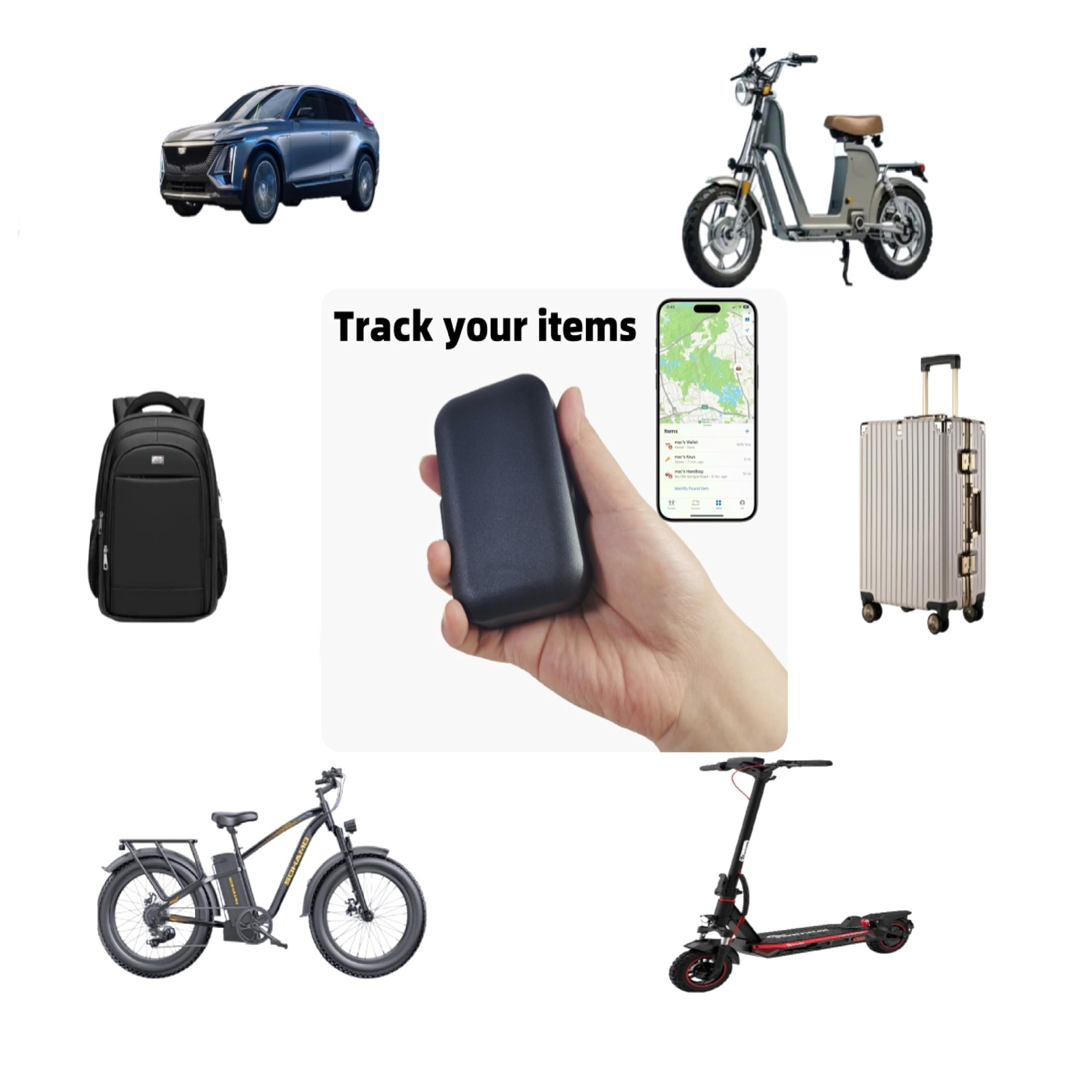 10 Years Long Life Battery Item Finder Tracker Locator no Monthly fee no Subscription no sim for Vehicles car ebike Truck Luggage School Bag and Other Movable Items