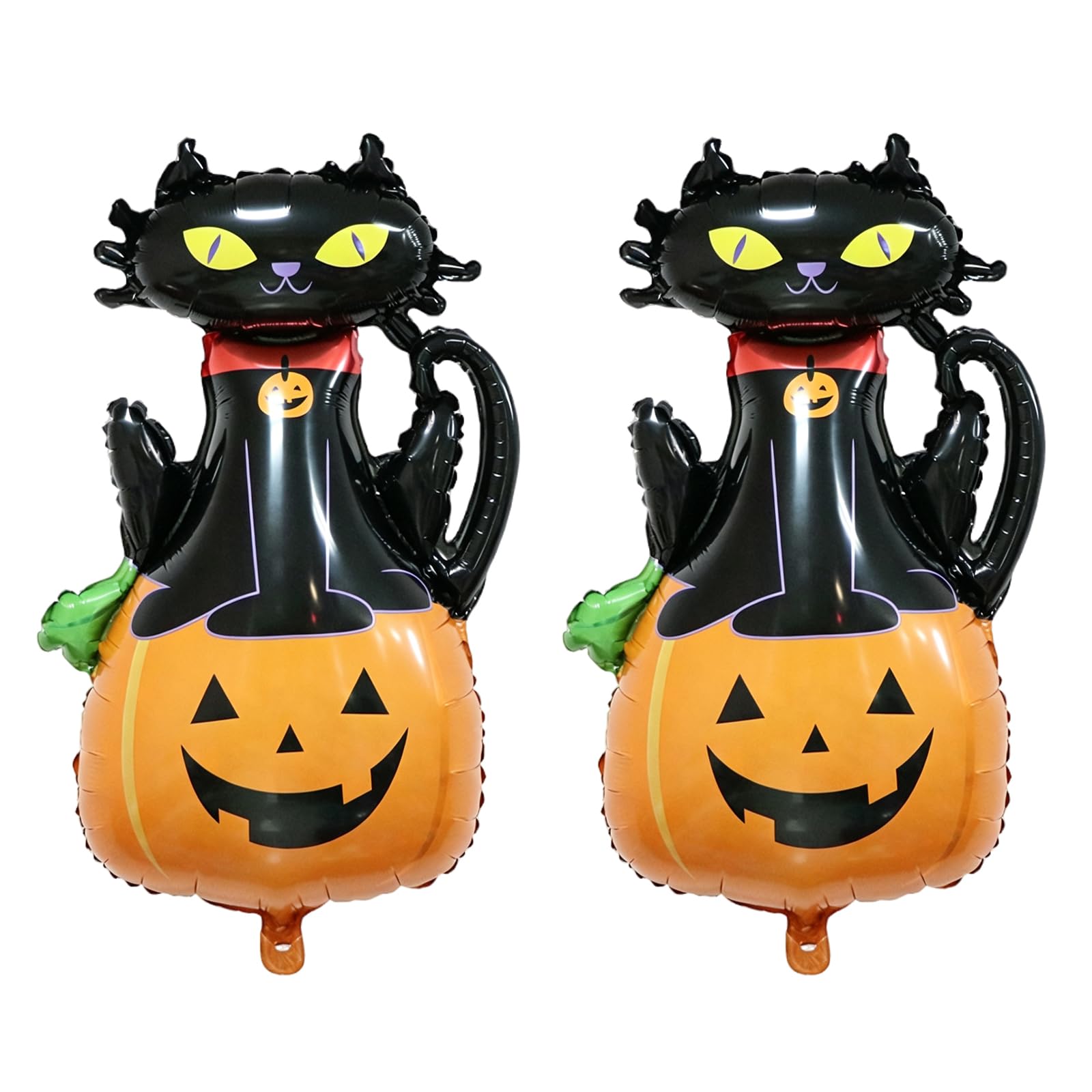 Halloween Balloons Pumpkin Balloon With Cat Pumpkin Halloween Decorations Jumbo pumpkin Black Cat Foil Balloons for Trick-or-Treat Haunted House halloween Party Decorations 2pcs