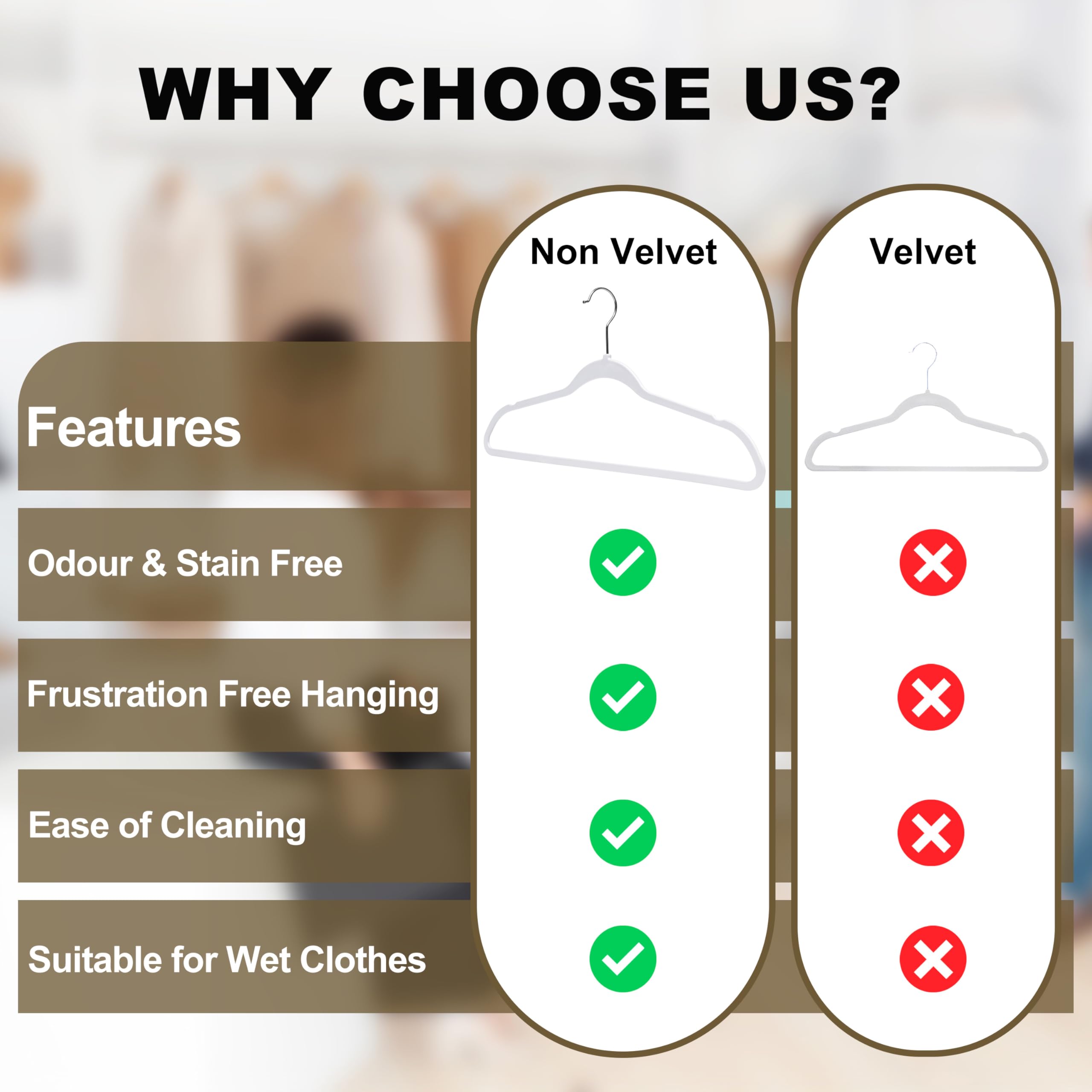 Quality Hangers Schlanke Kunststoff-Kleiderbügel für Kleidung, 41,9 cm, knittert nicht Ihre Kleidung, strapazierfähig, ohne Samt, weiß, 360° drehbar, Chrom-Haken, rutschfeste Kerben, Kleider, Mäntel,