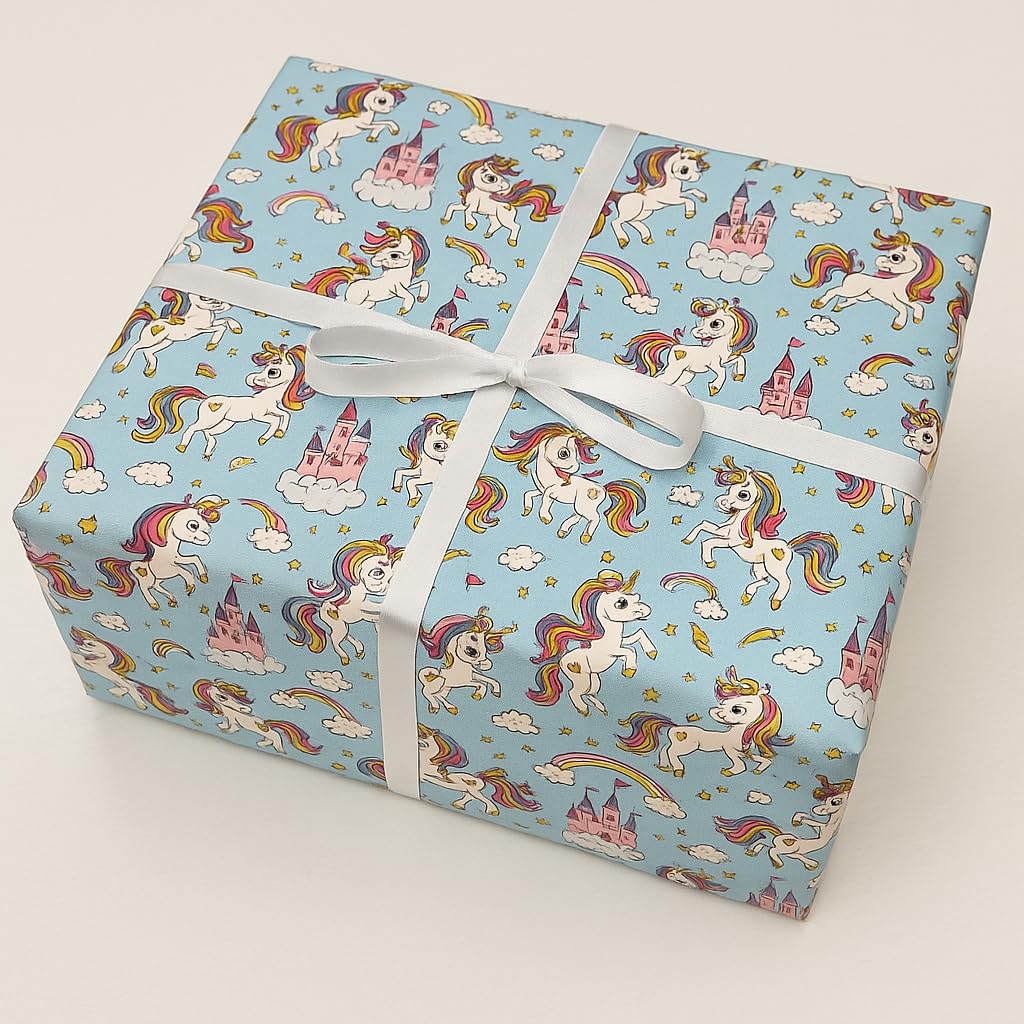 LA TROVE Colourful Gift Wrapping Paper Sheet For Gift Packing|Gift Wrap Roll, Gift Papers Sheets, Gift Cover Wrapping Paper(Unicorn, Pack 0F 10),Multi