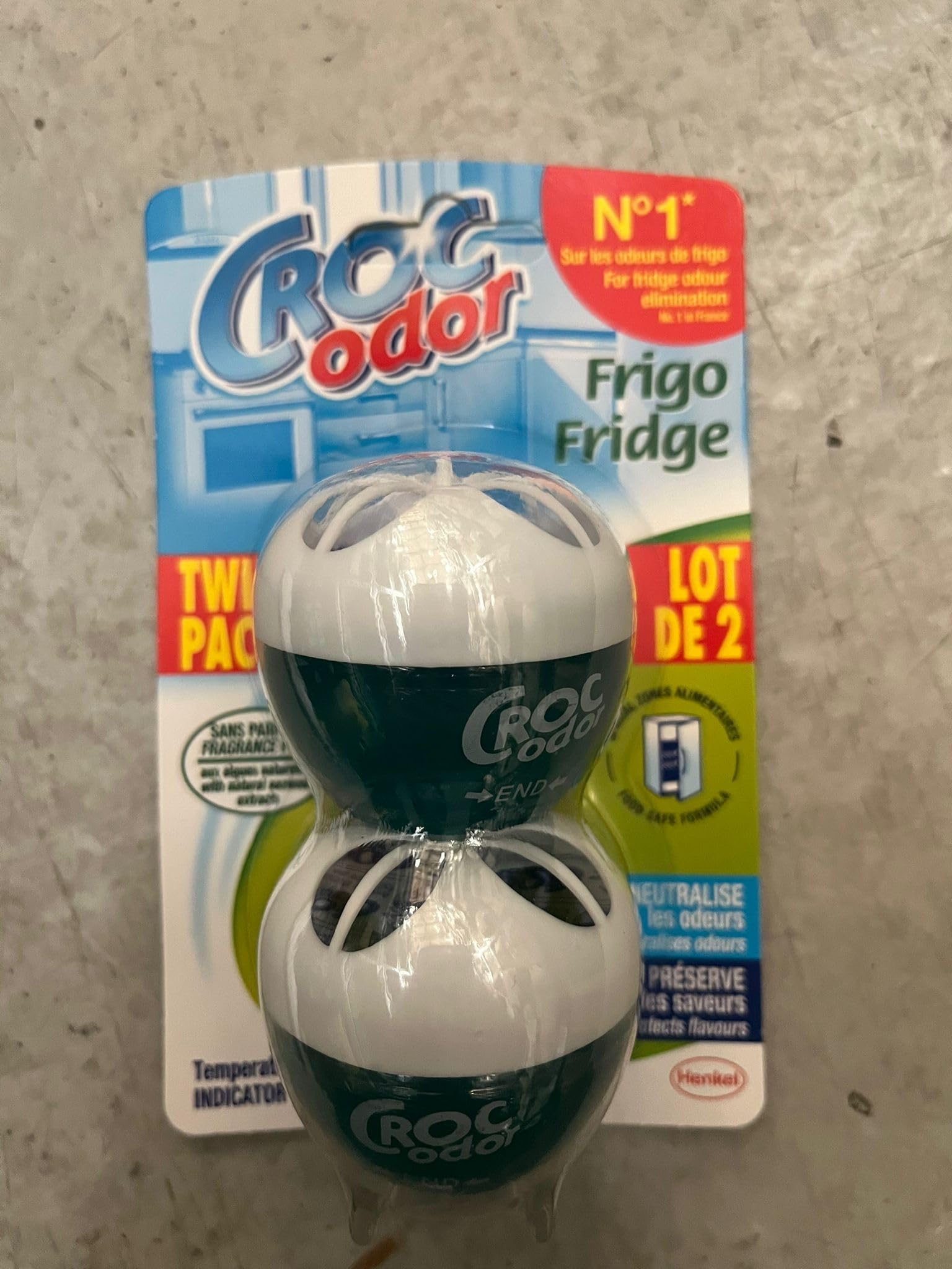 Croc Odor twin pack fridge smells deodorizer neutralizer freshener - Your fridge will no longer be tainted by the odour of stronger smelling foods like fish.