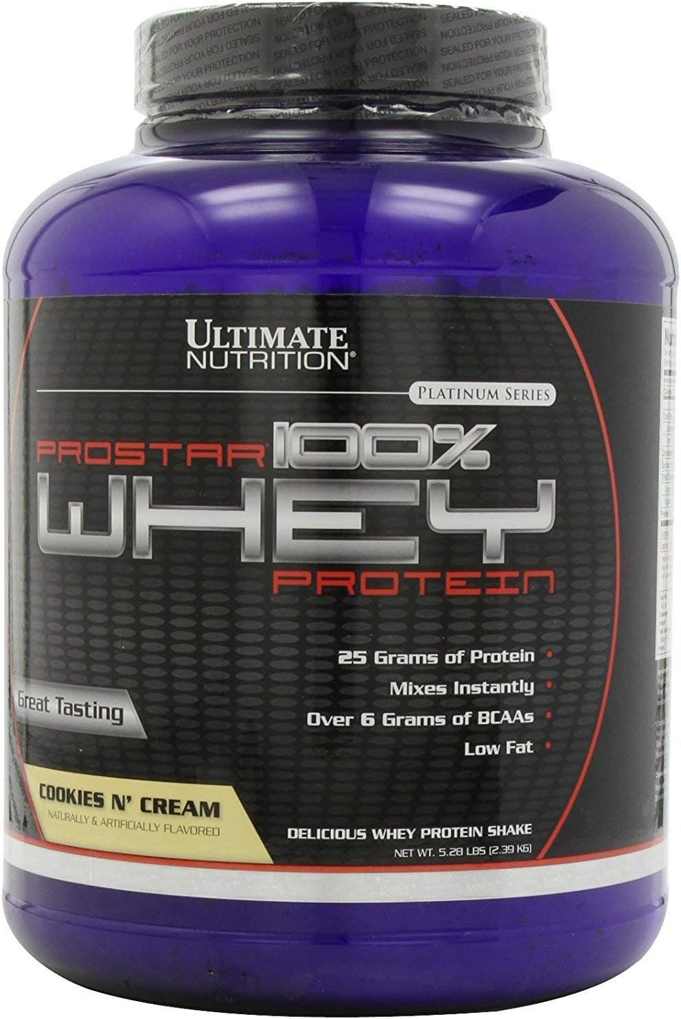 PROSTAR 100% Whey Protein Powder - Low Carb, Keto Friendly - 80 Servings, Cookies N Cream, 5.28 Pounds