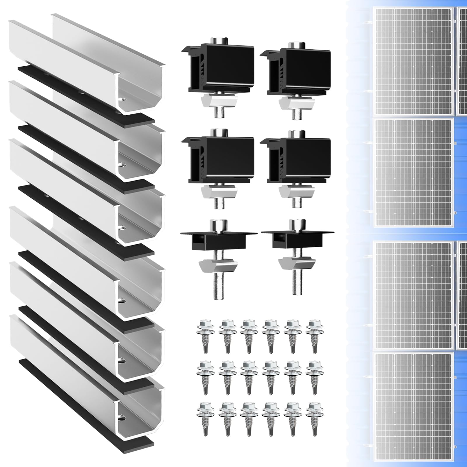GLIESE Zonnepaneelhouder voor 4 modules, PV-montagesysteem GLIESE Zonnepaneelhouder voor 4 modules, PV-montagesysteem