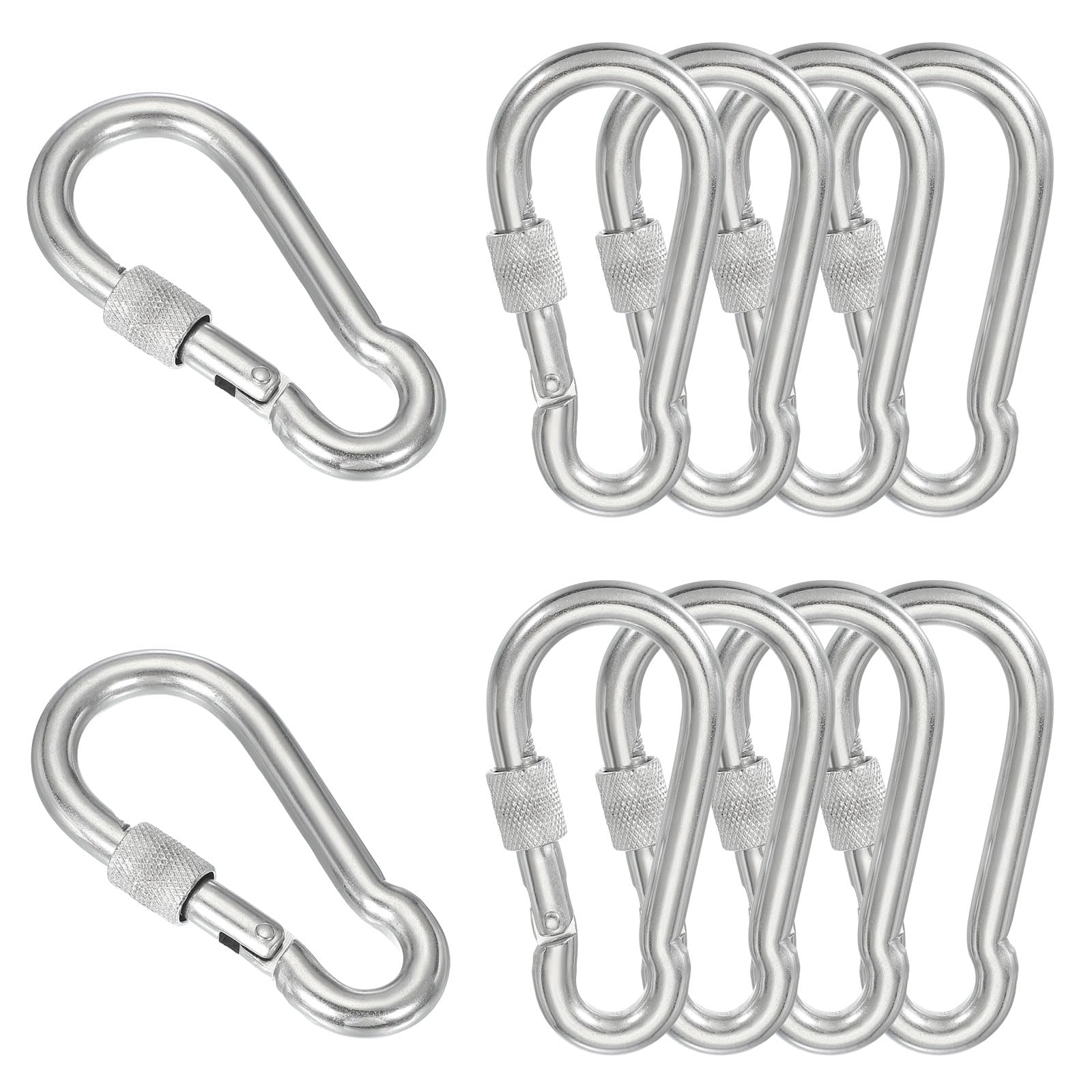 MECCANIXITY Screw Locking Clips,304 Stainless Steel Spring Snap Hook for Outdoor Lifting