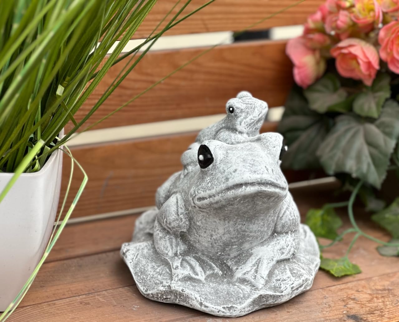 stoneandstyle Steinfigur Frosch Familie frostfest Steinguss Frösche