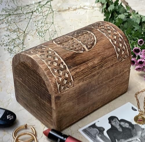 Miniatura 2 de Hermosas ideas de regalo de cumpleaños, caja de joyería decorativa hecha a mano con tallado celta, organizador de joyas, caja de recuerdos, cofre