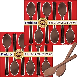 Fruidles 2-Pack Total 12 Milk Chocolate Spoons Candy Hot Stirring, Gourmet Milk Cocoa Edible