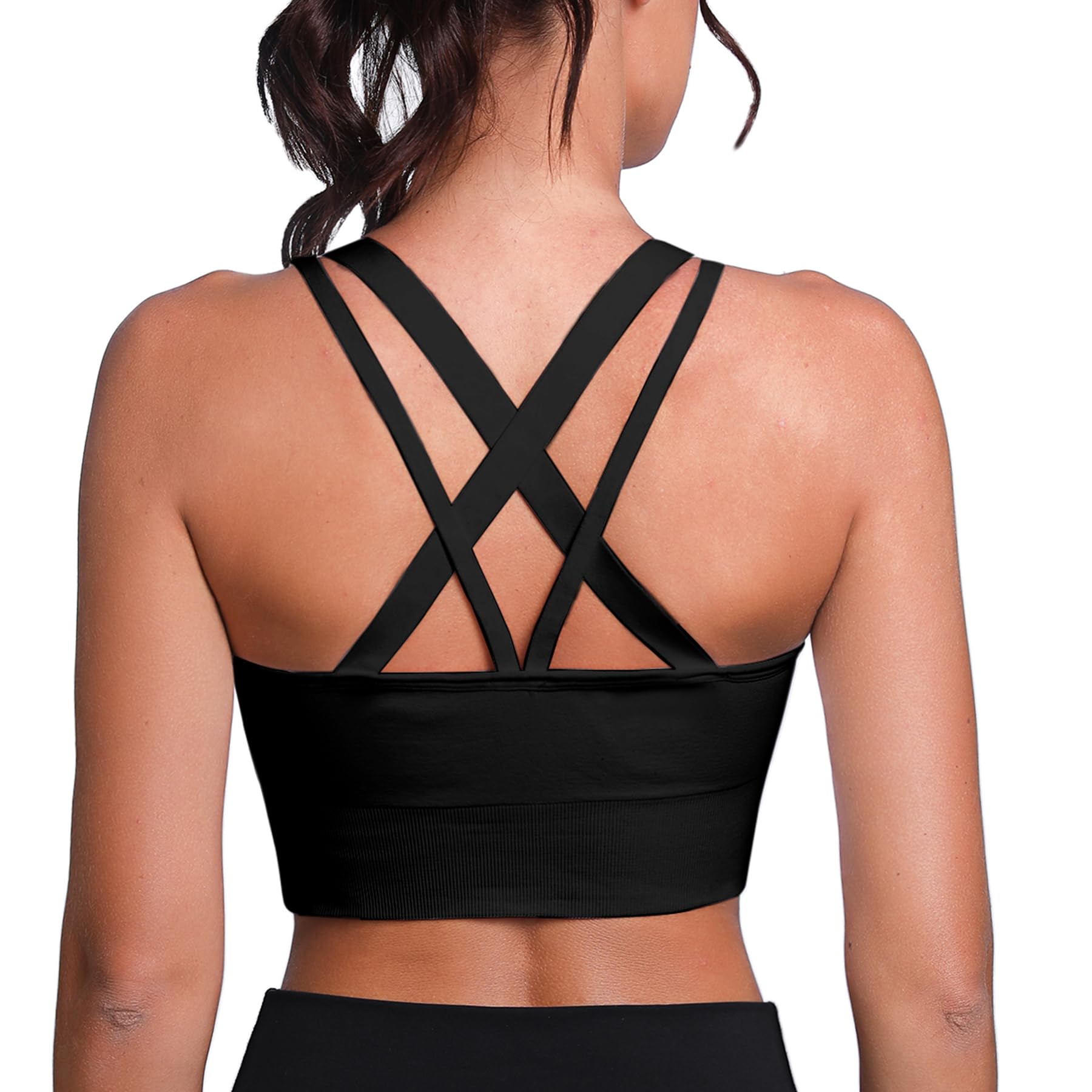 Leversic Reggiseno Sportivo da Donna Reggiseno Yoga Top Fitness Donna Imbottito Senza Ferretto Reggiseni Push Up per Yoga Jogging Gym S-XL