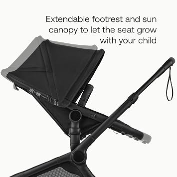 Bugaboo Fox 5 Renew All-Terrain Stroller, 2-in-1 Baby Pushchair, Full Suspension, Easy Fold, Extendable Toddler Seat, One-Handed Manoeuvrability, Black Chassis and Cocoa Brown Canopy