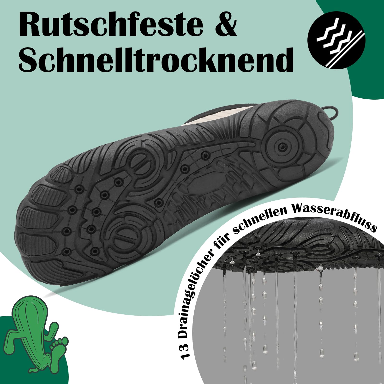 Mishansha Unisex Badeschuhe Barfuß Schnelltrocken Aquaschuhe Gr.36-46 | Herren Wasserschuhe, Damen Schwimmschuhe, Unisex Strandschuhe, Atmungsaktiv
