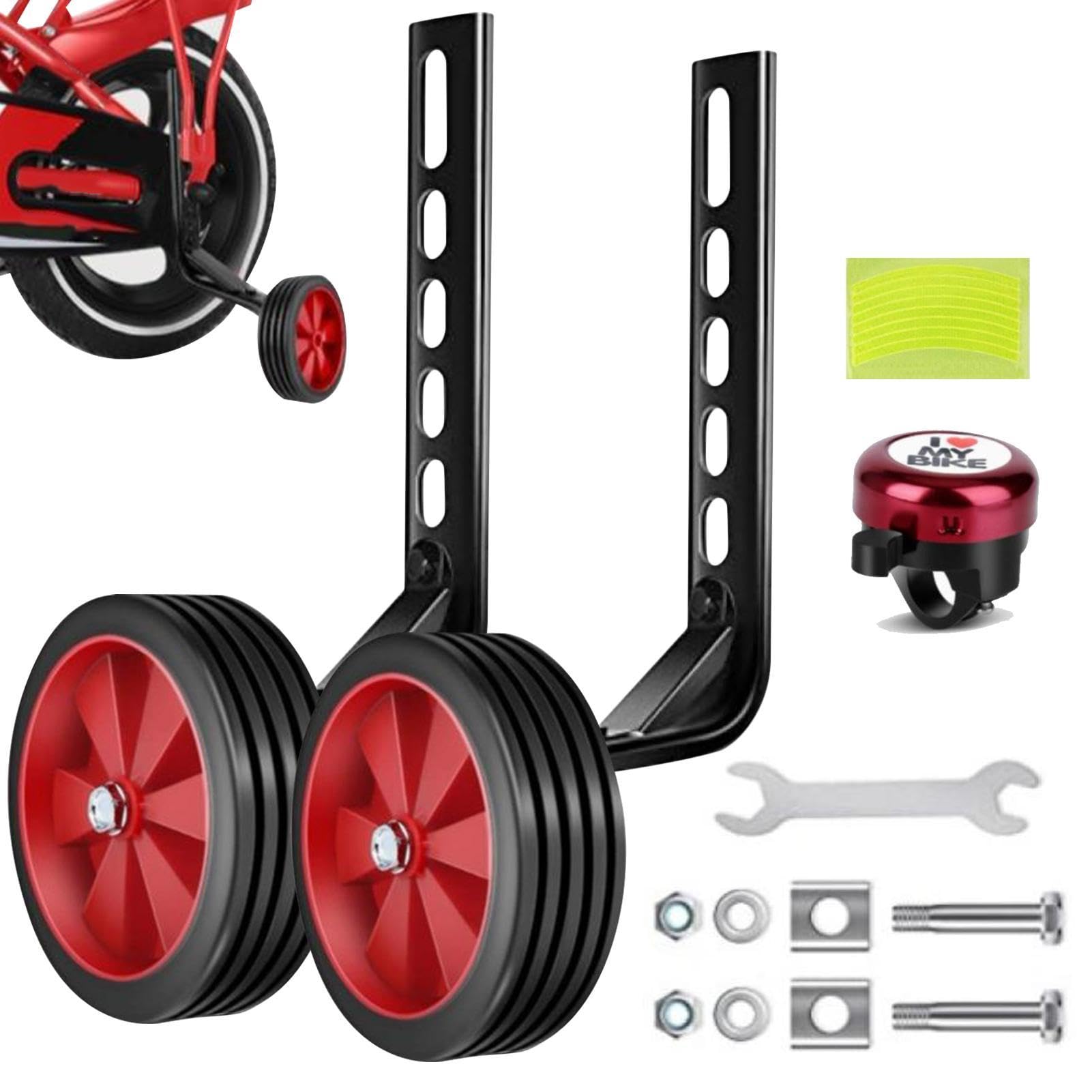 12-20 Inch Stabilisers for Bicycles, Adjustable Children's Bicycle Support, Safe Motorcycle Accessories, Sturdy PVC and Metal Wheels, Learning Set for Confident Children
