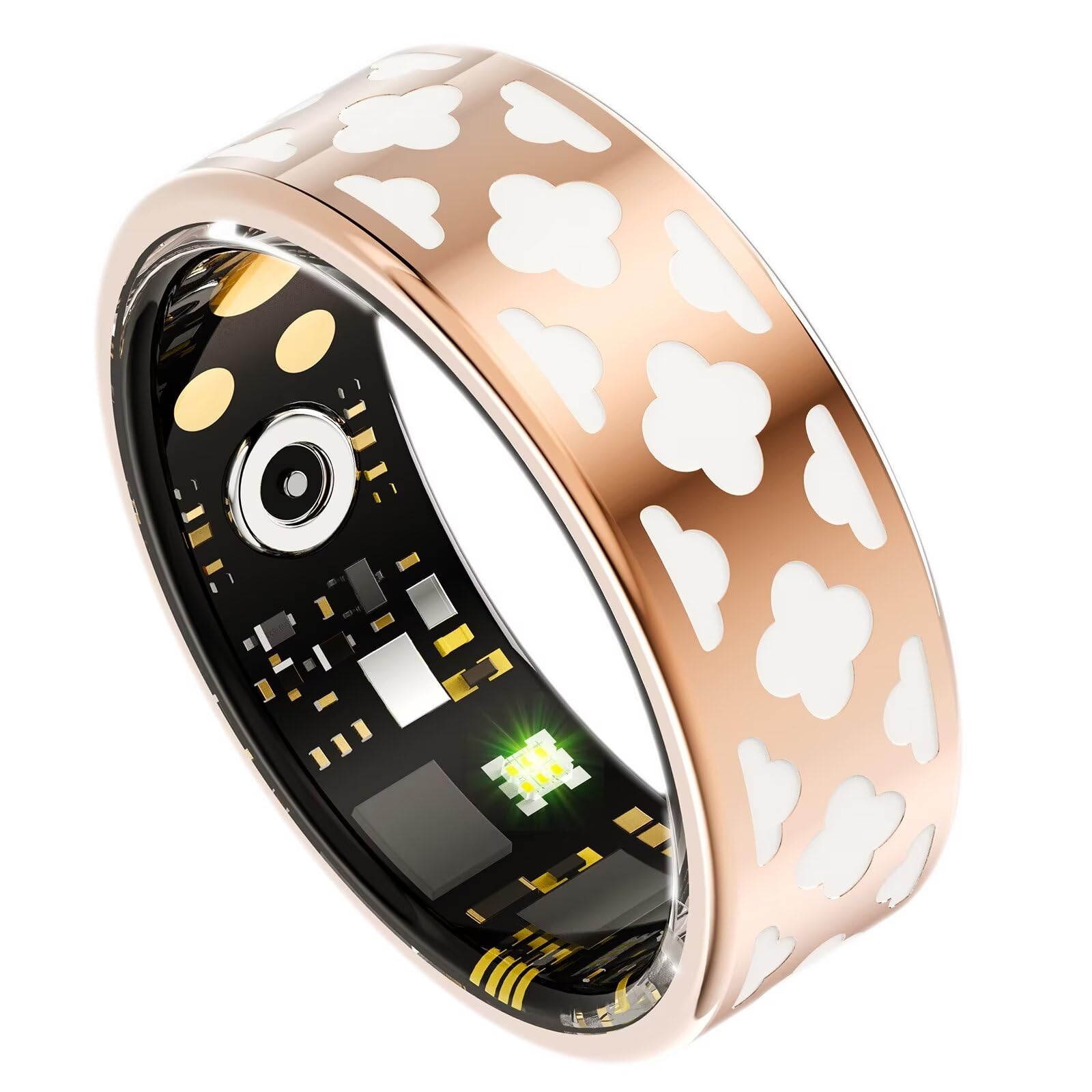Smart Ring Damen Rosegold Smartringe für Damen Android Fitnessring für Damen Blutdruckmessung Smarter Fitness Tracker Ring SpO2 Schlaftracker Pulsmesser Schrittzähler Blutdruck IOS Finger Tracking