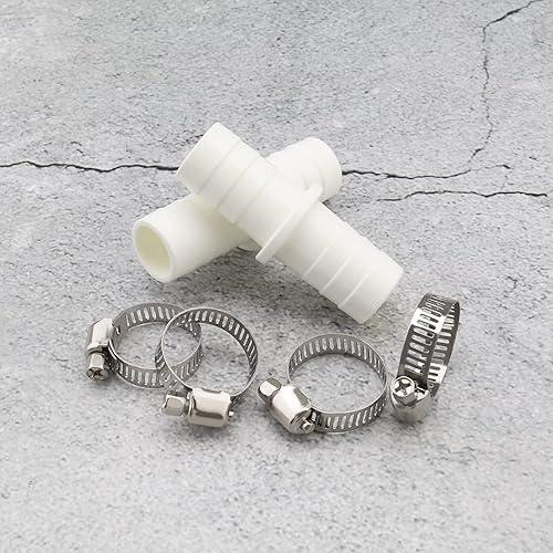 Miniatura 7 de 2 conectores de manguera de drenaje para lavadora, adaptador de extensión de manguera de plástico con 4 abrazaderas de manguera para lavadora,